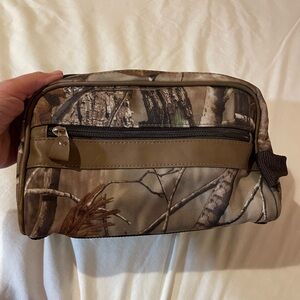 Men's Camo Travel Dopp Kit Toiletry Bag - Brown/Black, Zippered Compartments, OS